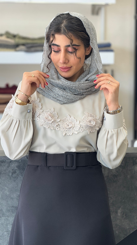 شومیز سینه گل رز