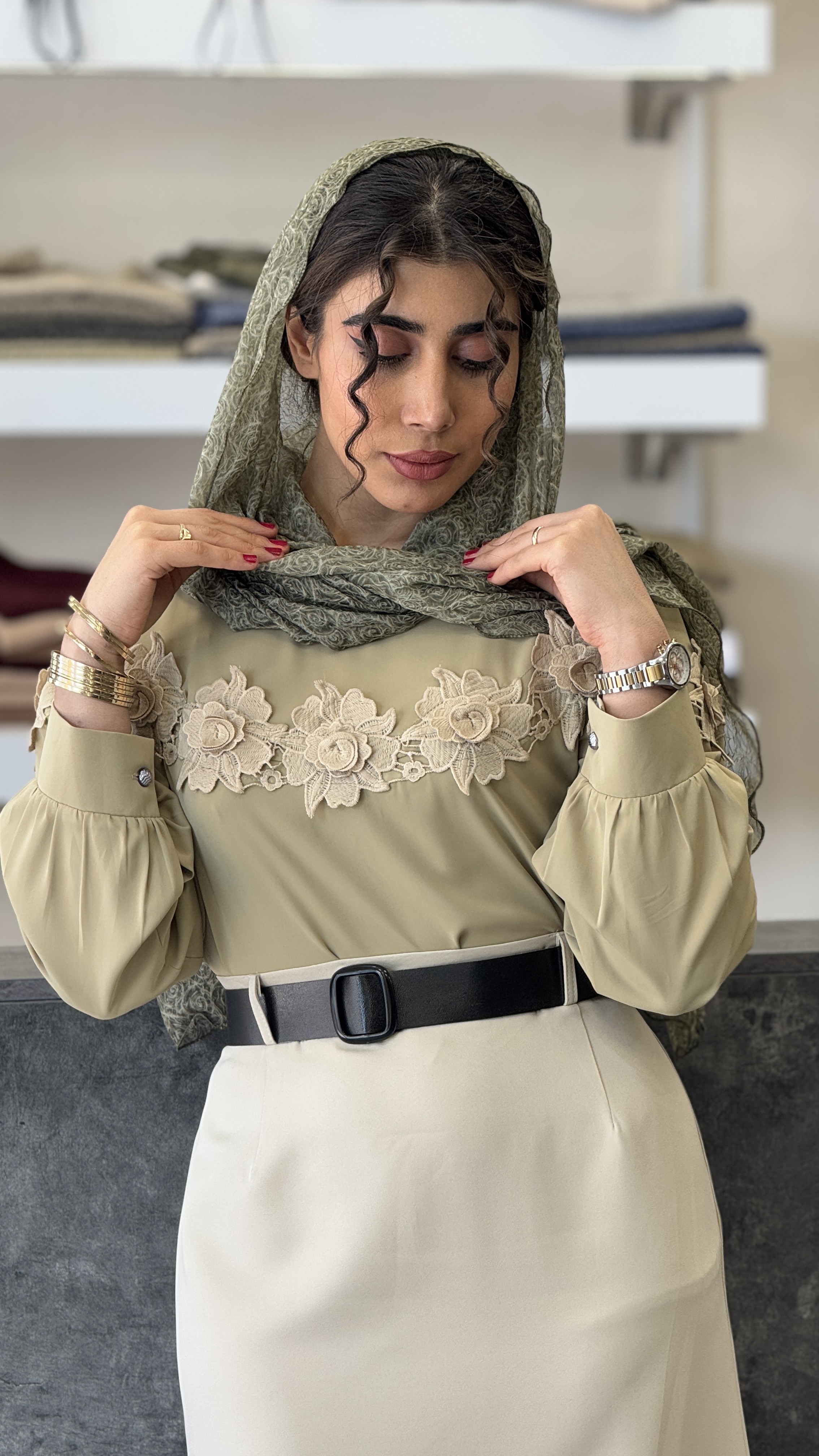 شومیز سینه گل رز