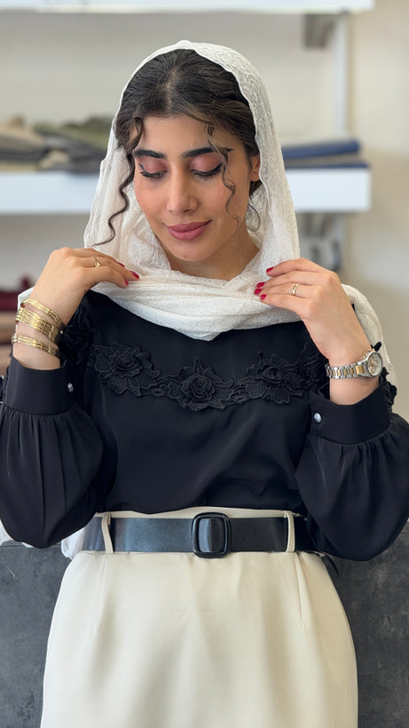 شومیز سینه گل رز